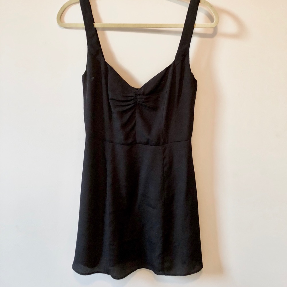 Reformation Black Silk Mini Dress